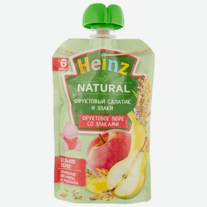 Пюре Heinz фруктовый салатик три злака с 6 мес 90г г/п