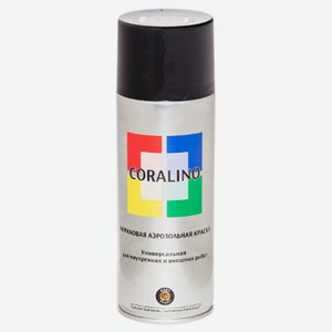 C19505 Краска аэрозольная CORALINO (520мл, 200г), RAL9005 Черный Матовый
