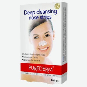 Полоски д/носа Purederm д/глубокого очищения пор 6шт