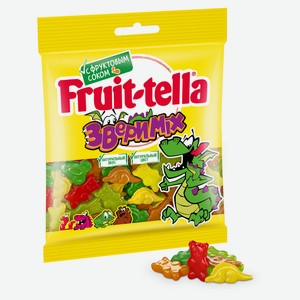Мармелад жевательный Fruittella Звери фруктовый микс, 70 г