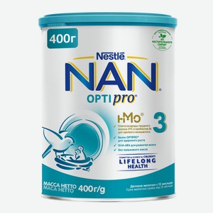 Смесь молочная NAN Optipro 3 с 12мес 400г ж/б