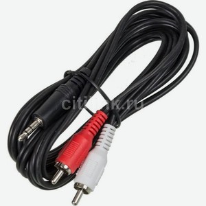 Кабель-переходник аудио HAMA H-30455, 2хRCA (m) - Jack 3.5 (m) , 2м, черный [00030455]