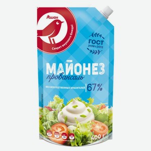 Майонез АШАН Красная птица Провансаль 67%, 400 мл