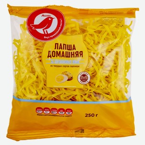 Лапша АШАН Красная птица домашняя на перепилиных яйцах, 250 г