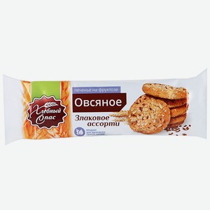 Печенье Хлебный Спас овсяное злаковое ассорти на фруктозе, 250г Россия