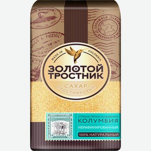 Сахар Золотой тростник тростниковый нерафинированный, 900г Россия