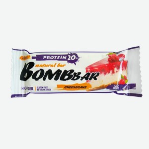 Батончик протеиновый Bombbar Малиновый чизкейк неглазированный, 60г Россия