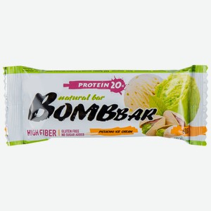 Батончик ореховый Bombbar Фисташки и пломбир неглазированный, 60г Россия
