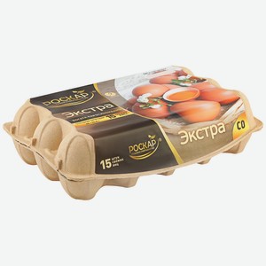 Яйцо куриное РОСКАР Экстра СО столовое, 15 шт.