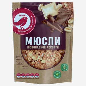 Мюсли-кранчи АШАН Красная птица с шоколадом, 250 г