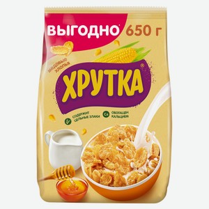 Хлопья медовые «ХРУТКА» хрустящие обогащенные кальцием, 650 г