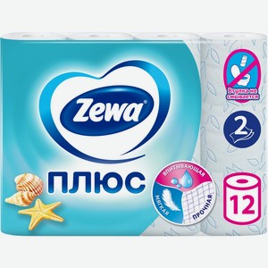 Туалетная бумага ZEWA Плюс Свежесть Океана, 2-сл, Россия, 12 шт