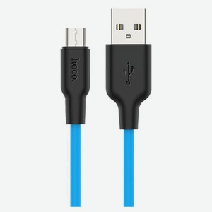 USB кабель Hoco X21 MicroUSB синий, 1 м
