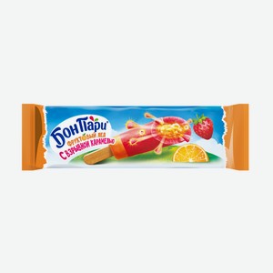 Мороженое Bon Pari Взрывной ураган Эскимо фруктовый лед с клубникой, 60г Россия