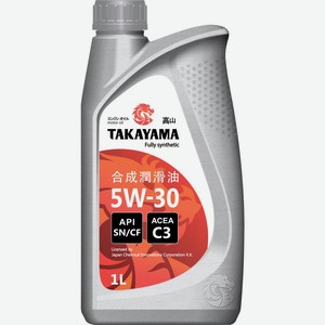 Масло моторное TAKAYAMA синтетическое SAE 5W-30 API SN/СF С3 605530, Россия, 1 л