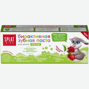 Зубная паста SPLAT Kids Фруктовое земляника-вишня д/детей 2-6 лет, Россия, 63 г