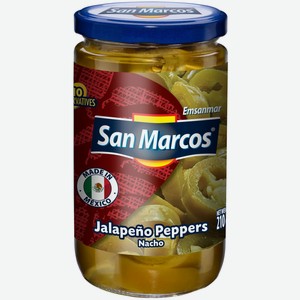 Перец San Marcos халапеньо маринованный резаный, 210г