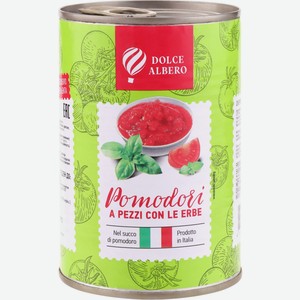 Томаты DOLCE ALBERO кусочками с травами, Италия, 400 г