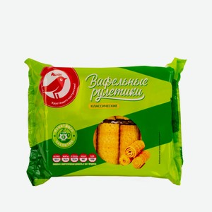 Рулетики АШАН Красная птица вафельные классические, 180 г
