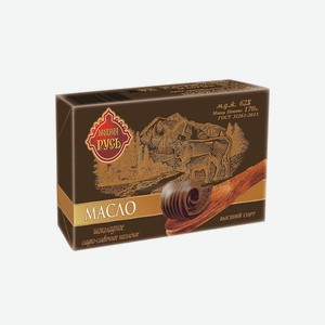 Масло шоколадное Щедрая Русь сладко-сливочное, 62%, 170 г