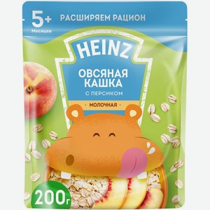 Каша Heinz Овсяная молочная с персиком с Омега 3 200г